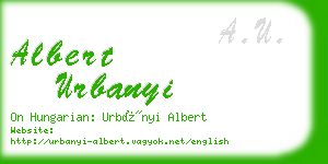 albert urbanyi business card